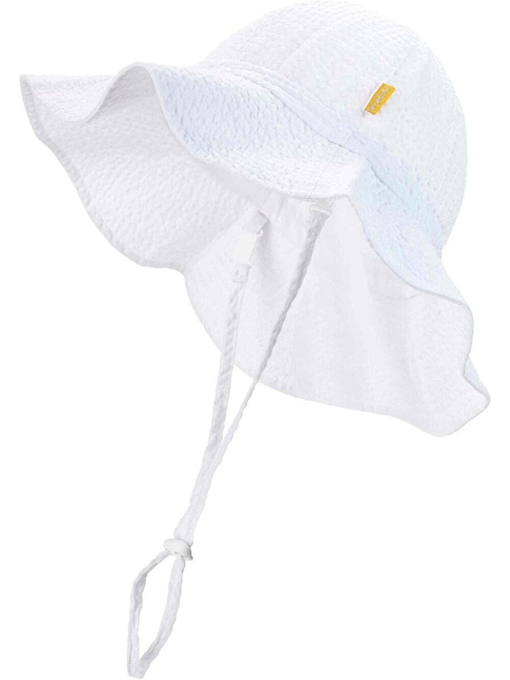 Cute Adjustable Wide Brim Sun Hat for Baby & Toddler - UPF 50+ Seersucker Bucket